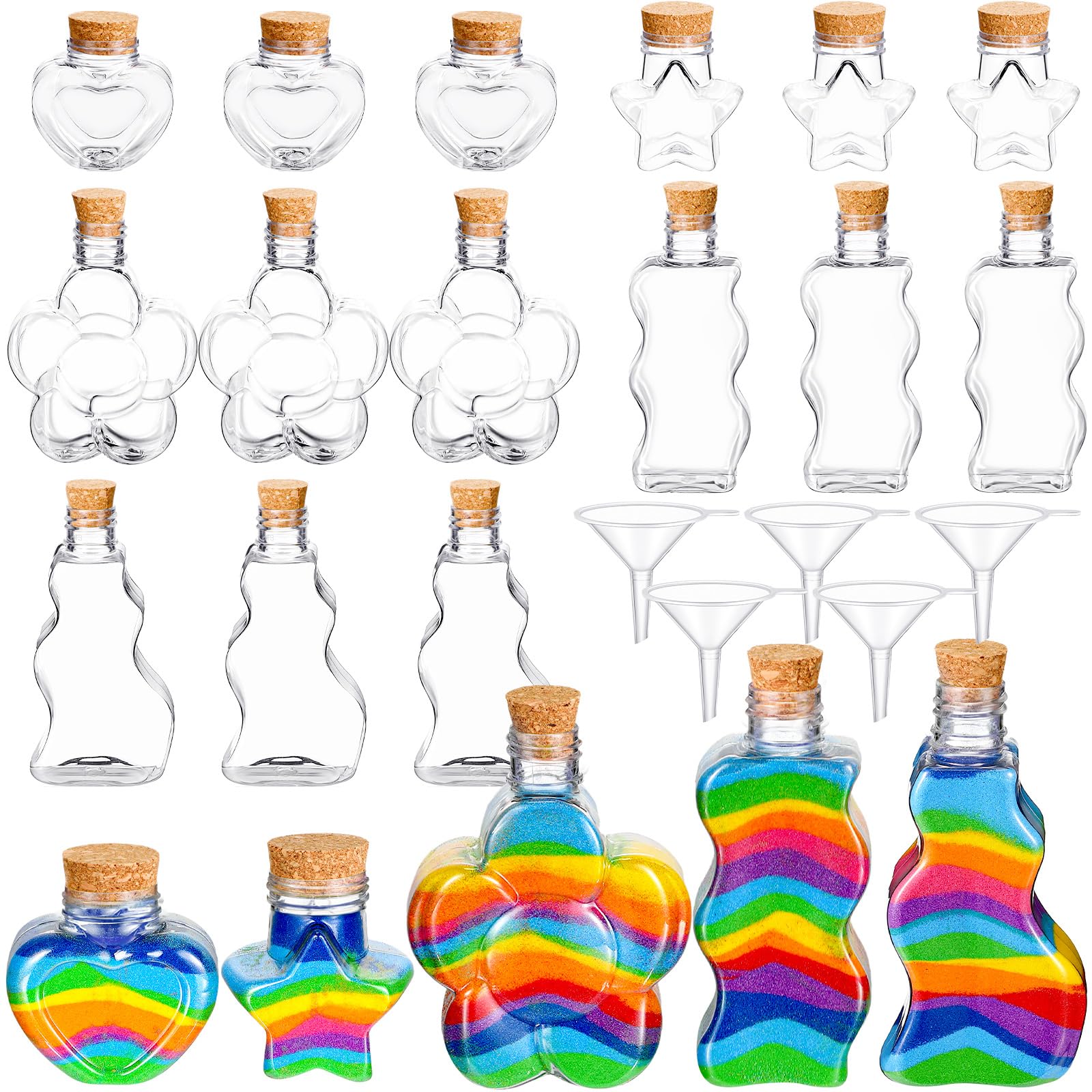 Amazon.com: Havawish 20 Pcs Plastic Sand Art Bottles with 5